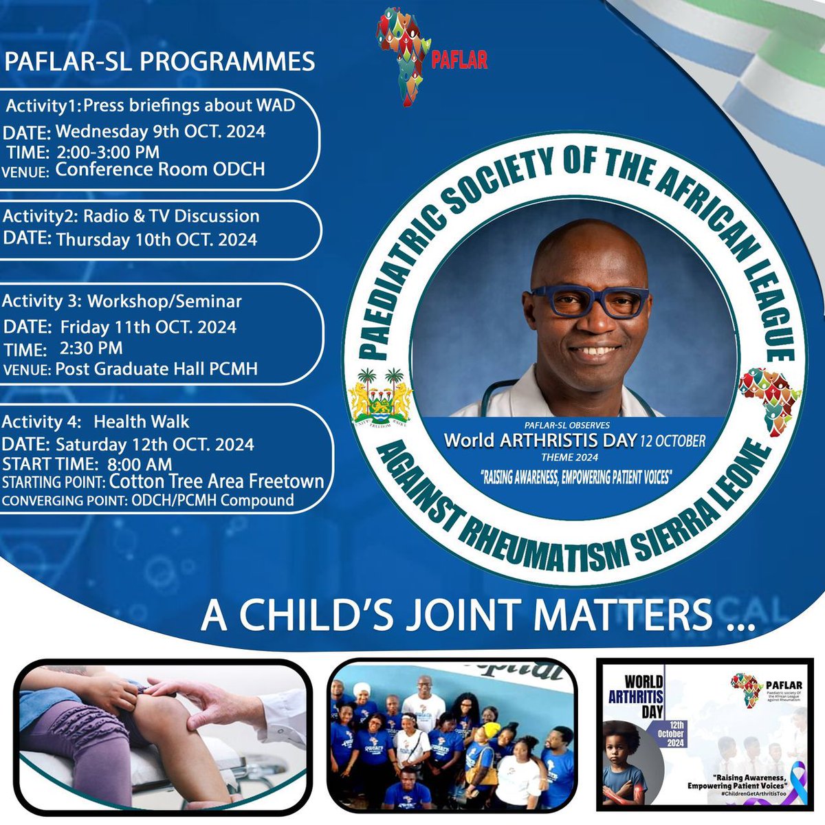 📢👉PAFLAR Siera Leone World Arthritis Day CELEBRATIONS🎉: paflar.org/patient-inform…
 #WorldArthritisDay2024
#paediatricrheumatology
#PAFLAR