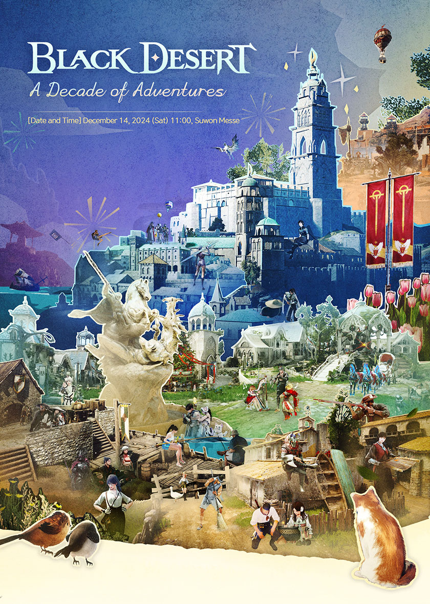 OFFICIAL_BDJP's tweet image. 🎉Black Desert : A Decade of Adventures🎉
🎉開催のご案内🎉
⏰2024年12月14日(土)

黒い砂漠の10年の冒険を共にしてくださった
主人公である全世界の冒険者様をご招待します✨
🔍jp.playblackdesert.com/ja-jp/News/Det…

#黒い砂漠 #黒い砂漠PC