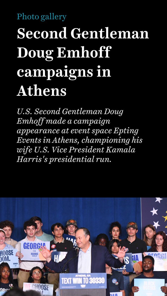 Athens: U.S. Second Gentleman Doug Emhoff made a campaign appearance at event space Epting Events in Athens, championing his wife U.S. Vice President Kamala Harris's presidential run. flickr.com/gp/126388602@N…