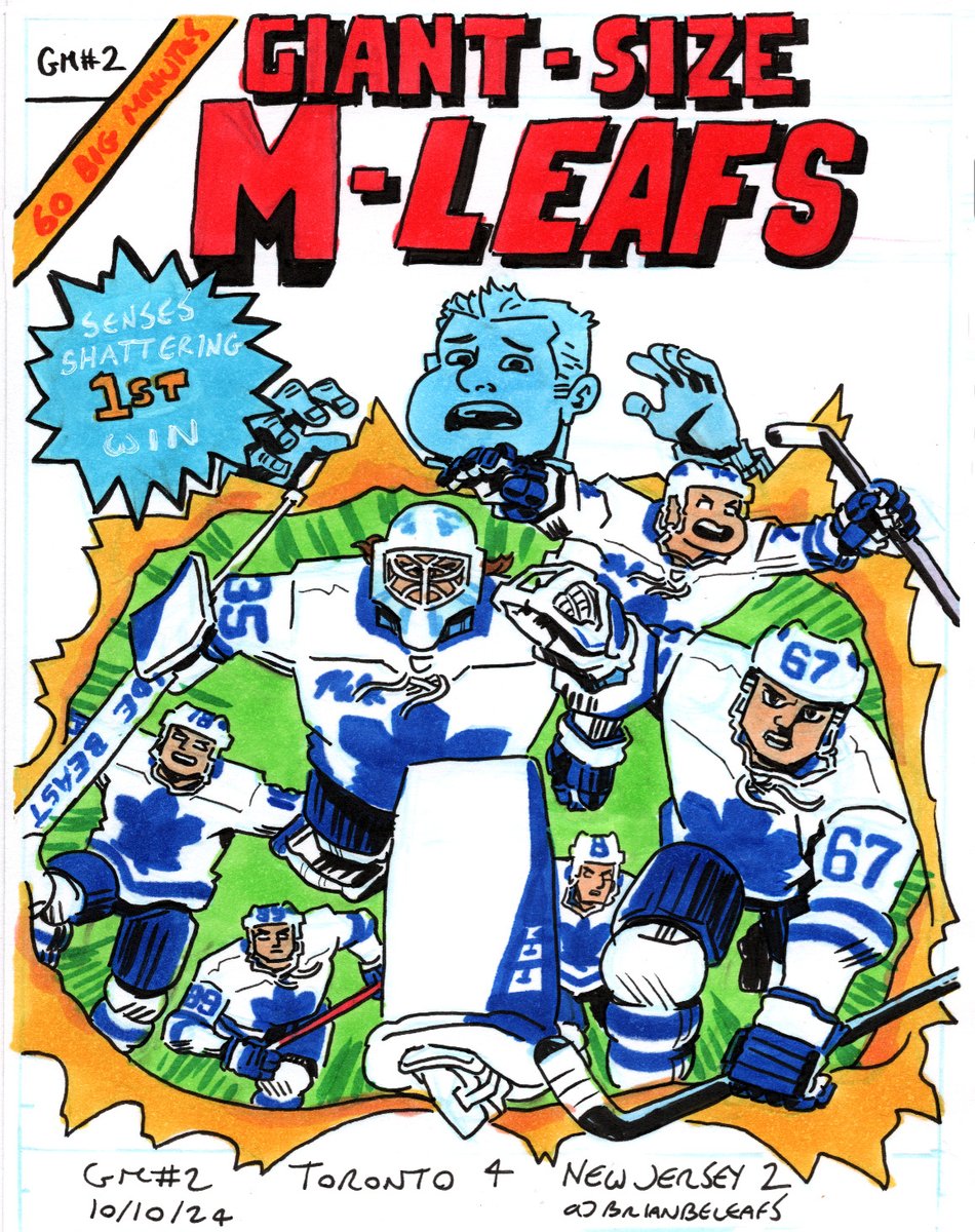 BrianBeLeafs's tweet photo. Game #2. Toronto 4 V New Jersey 2. #LeafsForever #LeafsNation #GoLeafsGo #SheldonKeefe #DennisHildeby #MaxPacioretty #StevenLorentz #BobbyMcMann #ChrisTanev #NickRobertson #GiantSizeXmen #Homage https://t.co/Ss1SImGfAx