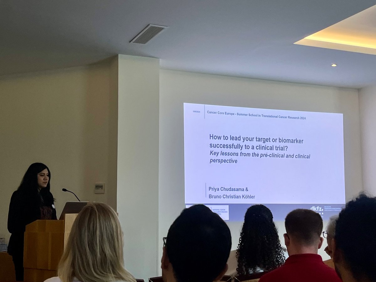 Robin Reschke (@drrobinreschke) on Twitter photo Another outstanding presentation at #CCESumSchool24 by <a href="/NCT_HD/">NCT Heidelberg</a> researchers <a href="/priyachudasama5/">Priya Chudasama</a> and <a href="/koehlerlab/">Köhler Lab</a>, breaking down the process of translating bench research to bedside through clinical trial setup. 🤓💡👏🏻
<a href="/DKFZ/">DKFZ</a>
<a href="/CancerCoreEU/">Cancer Core Europe</a> Another outstanding presentation at #CCESumSchool24 by <a href="/NCT_HD/">NCT Heidelberg</a> researchers <a href="/priyachudasama5/">Priya Chudasama</a> and <a href="/koehlerlab/">Köhler Lab</a>, breaking down the process of translating bench research to bedside through clinical trial setup. 🤓💡👏🏻
<a href="/DKFZ/">DKFZ</a>
<a href="/CancerCoreEU/">Cancer Core Europe</a>