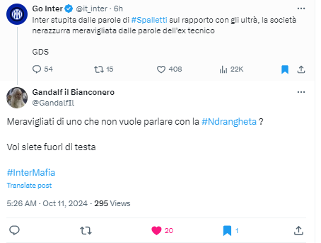 Fabio_Wallys's tweet image. Risposte epiche. #oneliner 
Inter meravigliata dalle parole dell&apos;ex tecnico
Meravigliati di uno che non vuole parlare con la &apos;ndrangeta?
Credit @GandalfIl