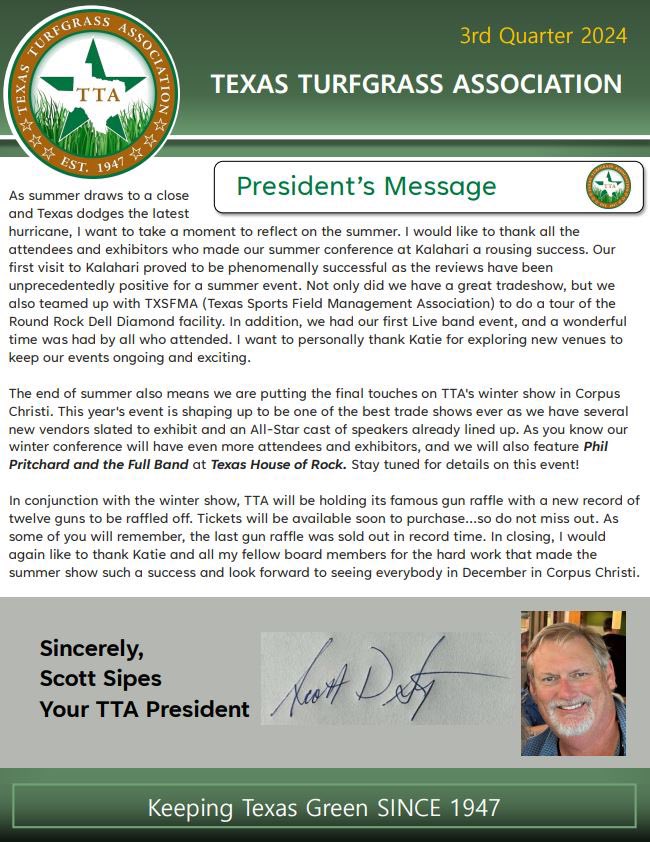 Check out TTA’s 3rd Quarter newsletter 👇🏻

texasturf.com/wp-content/upl…