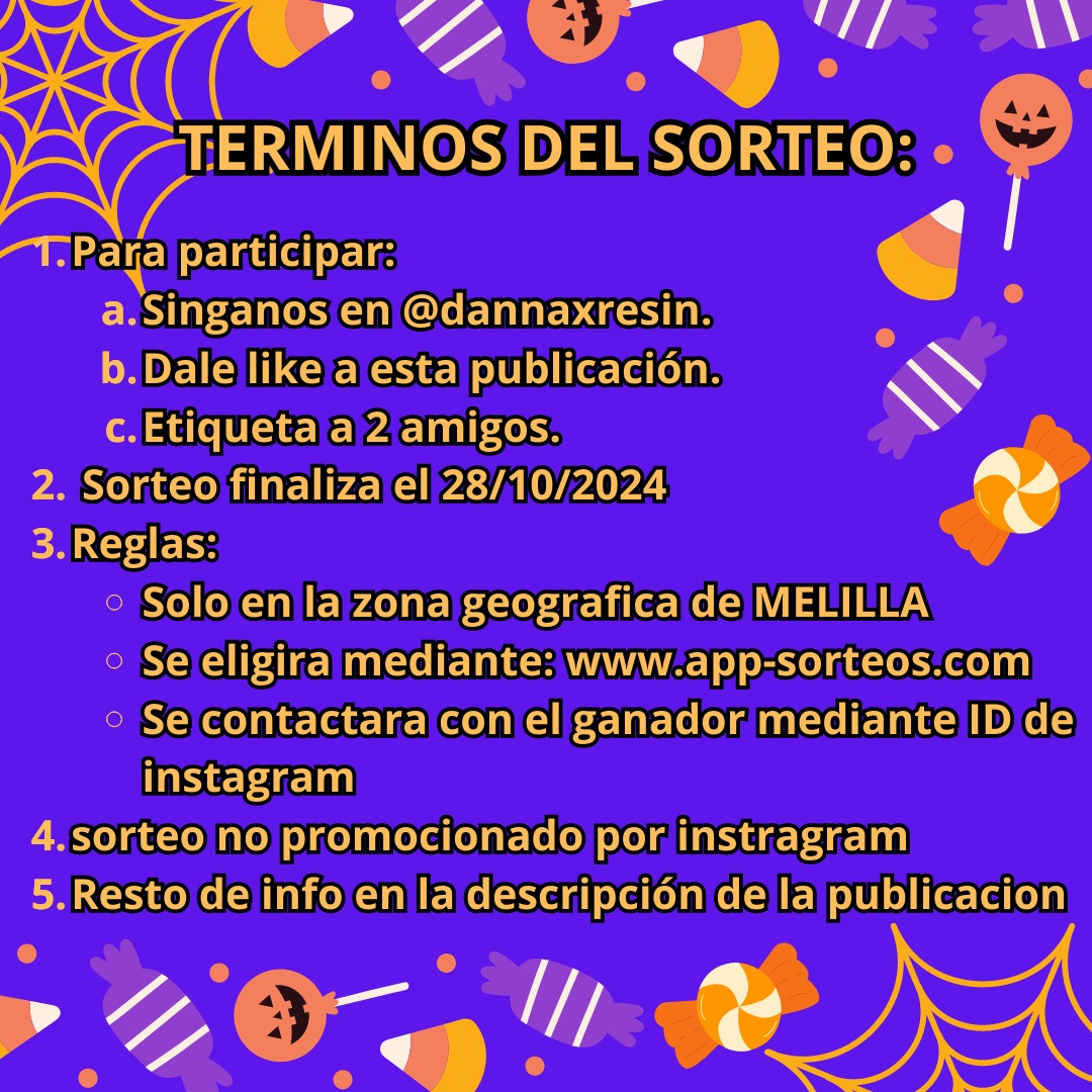 Germanchu9's tweet photo. SORTEO INSTAGRAM!!!
Si resides en Melilla y te gusta Halloween... Participa! 
IG: @dannaxresin https://t.co/8IBUGc3iSr