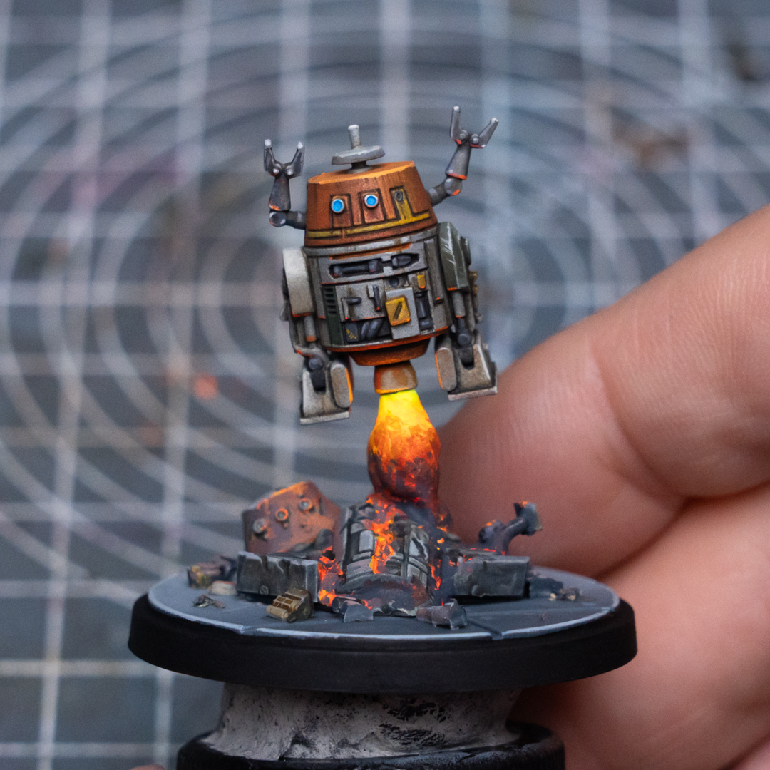 Hello! I'm working on mostly spooky-themed minis this month but still have a bit of Star-Wars love to share, so I hope you enjoy my PDF painting guide for this cheeky Chopper from Star Wars: Shatterpoint by <a href="/atomicmassgames/">Atomic Mass Games</a>! sorastro.com/2024/10/11/cho…
