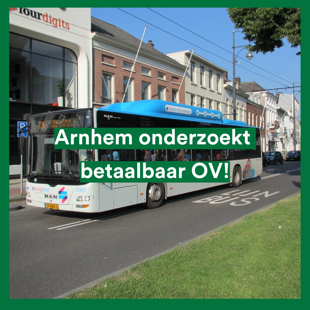 Wij hebben vragen gesteld over de betaal­baarheid van  van OV, met resultaat: Arnhem gaat onderzoeken hoe het aanbod van gratis of betaalbaar OV kan worden uitgebreid naar meer groepen, zoals gezinnen met een modaal inkomen. 

Vervoer is een basisrecht!

arnhem.partijvoordedieren.nl/nieuws/arnhem-…