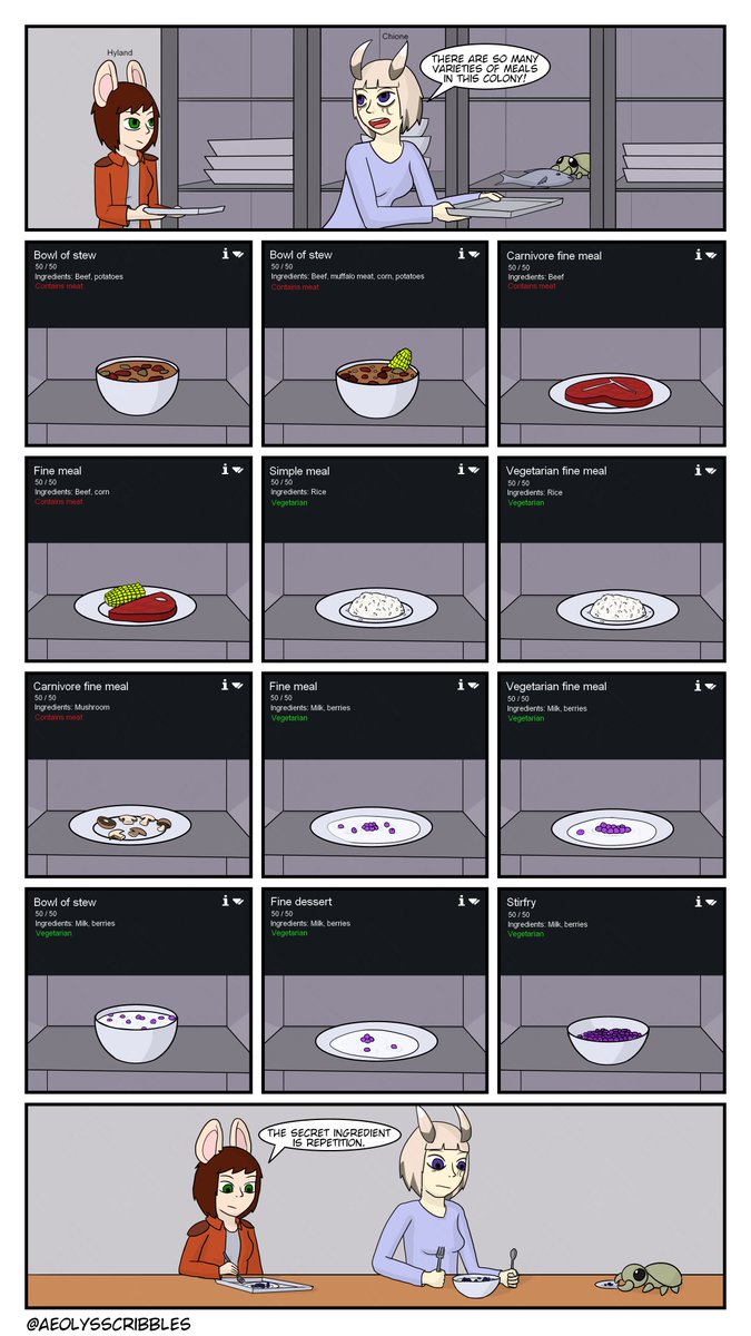 (173) Meal variety
#RimWorld