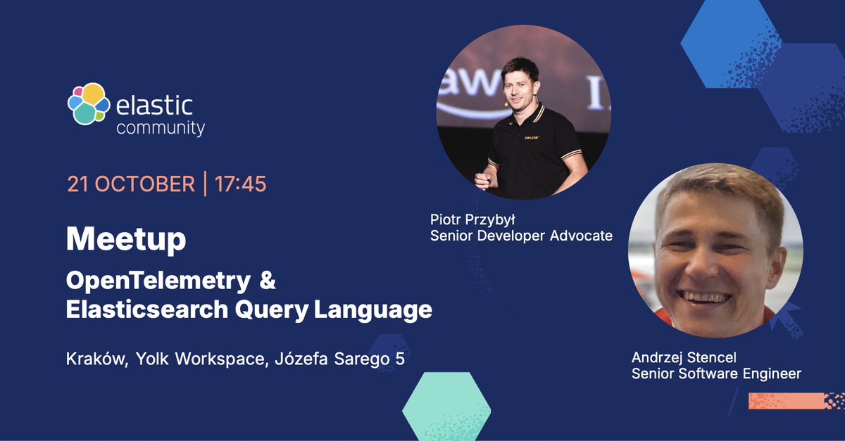 piotrprz's tweet image. Nie masz co robić w październiku w Krakowie? Mam dwie propozycje😀
Pierwsza to @elastic Meetup w wigilię JDD, a druga to oczywiście samo @JDD_Krakow.
Będzie ES|QL (nowy język #elasticsearch), będzie AI buzzword-bingo, będzie też @devhunger z OpenTelemetry.
ela.st/meetup-krakow