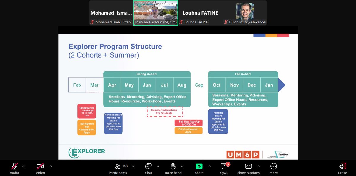 Yesterday, we kicked off the 10th Cohort of the UM6P Explorer Program online! 
We’re proud to support 145 teams in this Fall 2024 cohort, and we couldn’t have done it without the incredible support of our dedicated mentors. Thank you for making this journey possible!