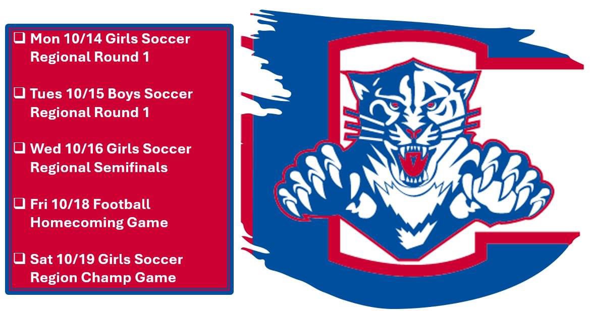HUGE week @ CHS next week. 
Regional tournament soccer games for boys and girls, and the long awaited homecoming football game.
Volunteers needed!!! #RollCougs

Football here:
m.signupgenius.com/#!/showSignUp/…
Soccer here
signupgenius.com/go/10C0F44AAAD…