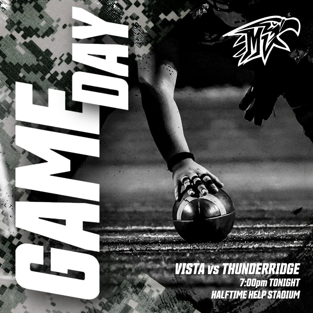 Mountain Vista High School Football (@vistagridiron) on Twitter photo π₯ GAME DAYYYY! π₯
Golden Eagles π Grizzlies
β° Tonight @ 7pm
ποΈ Halftime Help Stadium
πͺ CAMO OUT
ποΈ GoFan, ACT cards
π VistaNow on YouTube
#ALLIN #goldeneagles #vistanation #GOVISTA #vistafootball24 @mvhs_gridiron @mvunit <a href="/mvistaathletics/">Vista Athletics</a> @chsaa @9sportsco <a href="/vista_now/">Vista Now</a> π₯ GAME DAYYYY! π₯
Golden Eagles π Grizzlies
β° Tonight @ 7pm
ποΈ Halftime Help Stadium
πͺ CAMO OUT
ποΈ GoFan, ACT cards
π VistaNow on YouTube
#ALLIN #goldeneagles #vistanation #GOVISTA #vistafootball24 @mvhs_gridiron @mvunit <a href="/mvistaathletics/">Vista Athletics</a> @chsaa @9sportsco <a href="/vista_now/">Vista Now</a>