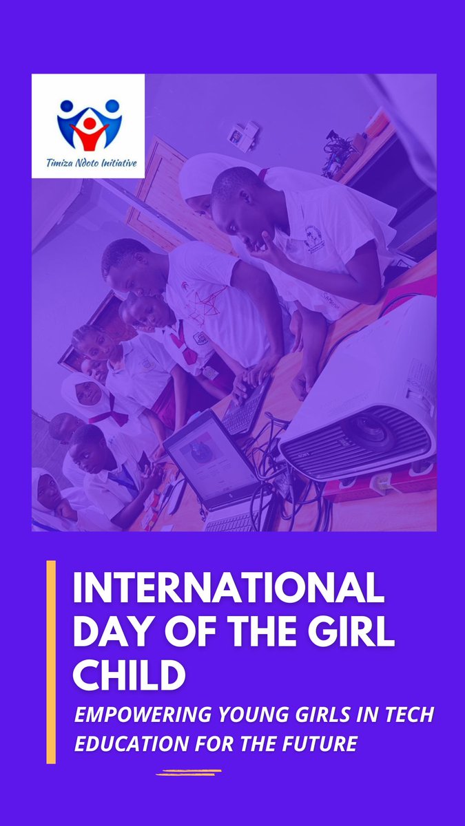 NdotoTimiza's tweet photo. Happy International Day of the Girl Child!  We believe in empowering girls through technology and digital skills. Every girl deserves a space in tech education, breaking free from social norms to pursue her dreams. Together, let's create opportunities for quality education and https://t.co/8ZesVUgGcz