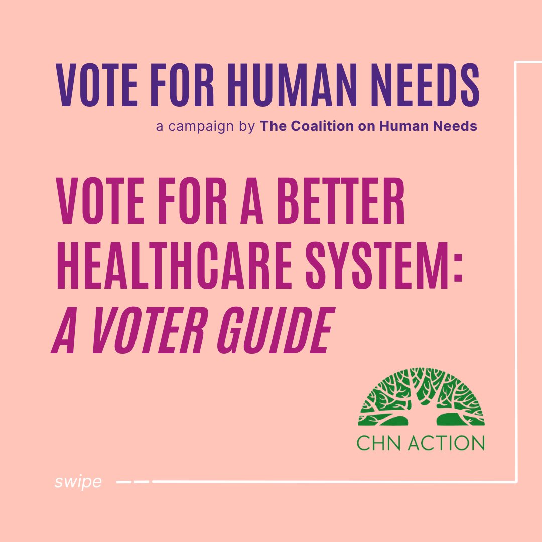 Voice4HumanNeed's tweet image. CHN’s #VoteforHumanNeeds Campaign has a new set of Voter Issue Guides to help individuals and nonprofit partners educate voters about important issues impacting vulnerable communities during the 2024 election cycle! The second one is "Vote for a Better Healthcare System."
