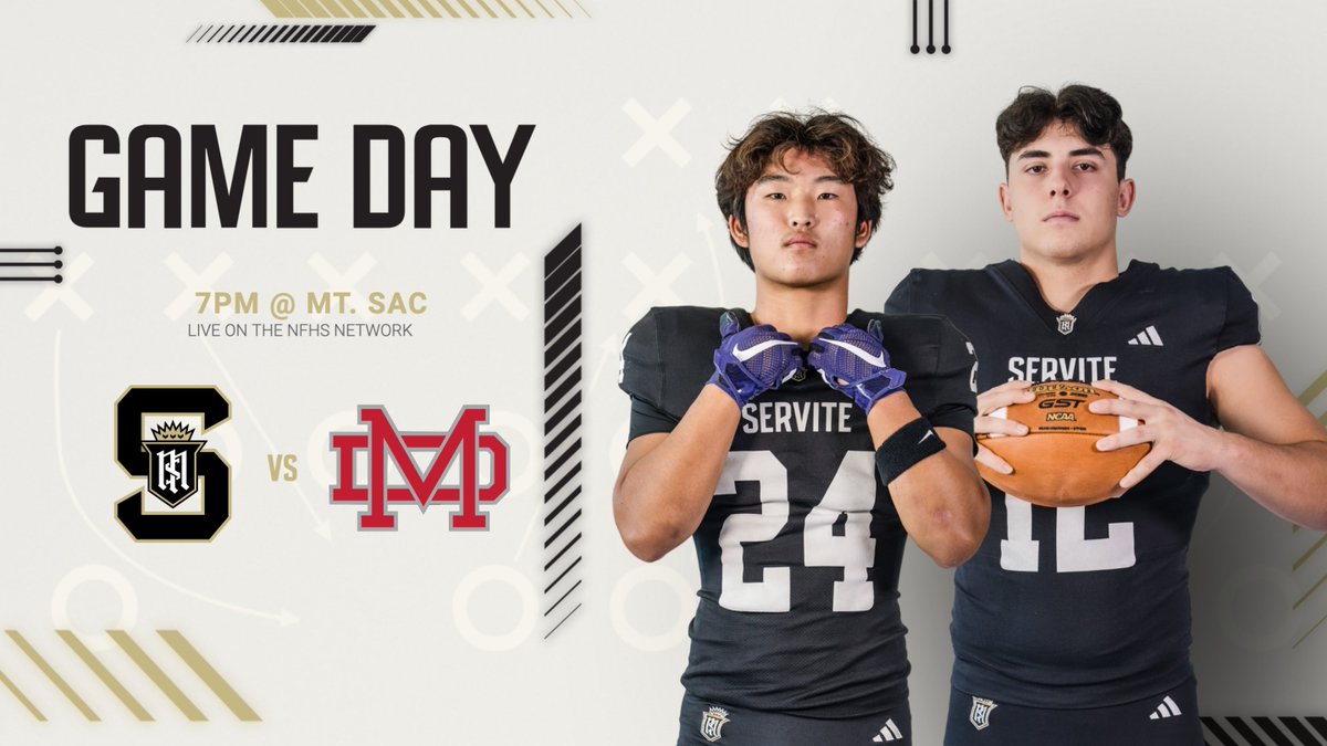 Get up, it's game day! 

Your Friars host Mater Dei at Mt. SAC tonight at 7pm. 

Tickets - gofan.co/event/1618918?…
Livestream - nfhsnetwork.com/events/cifss/g…

#credo #gofriars #weareservite #servitefootball