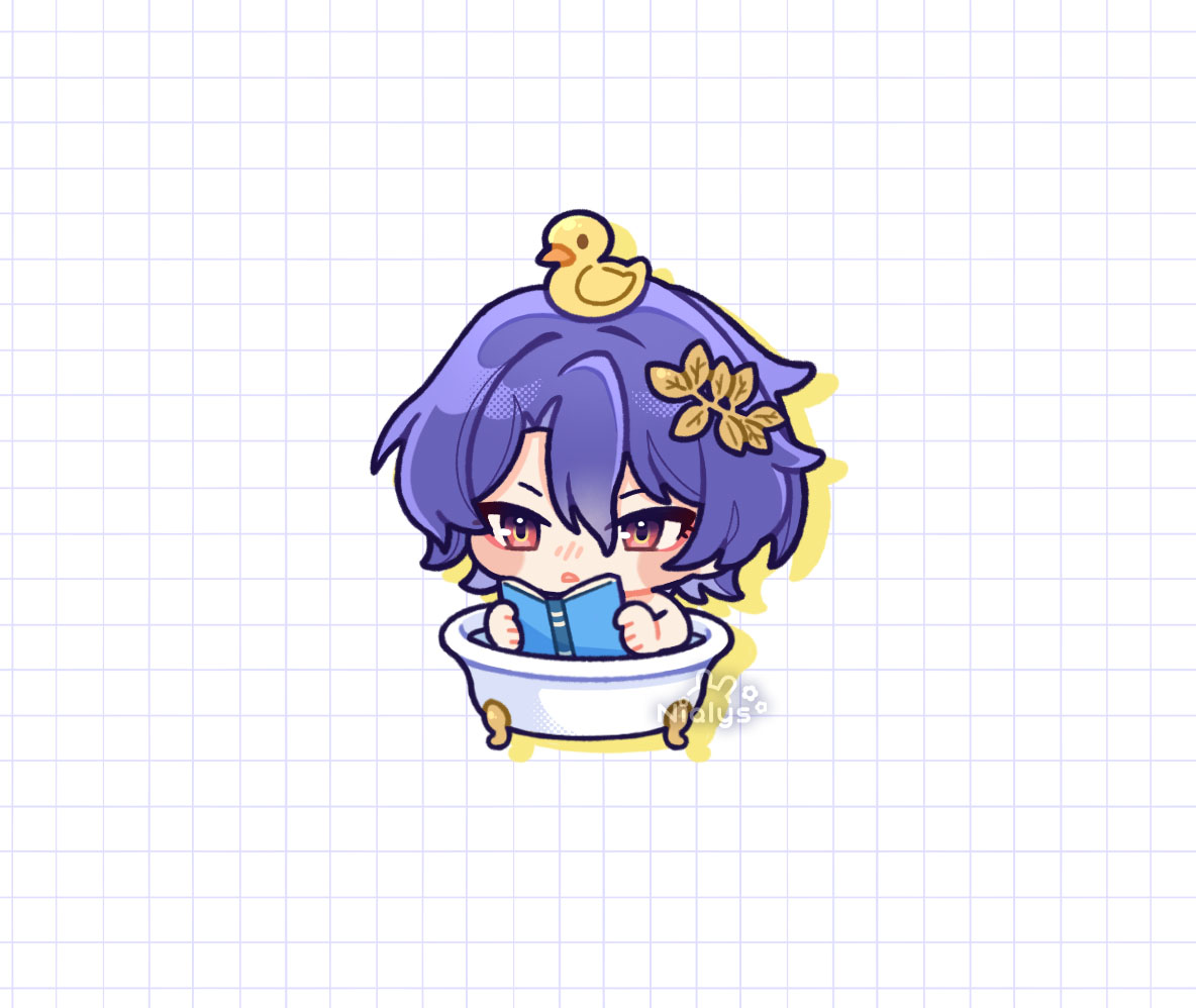「Tiny Ratio enjoying his bath time (with 」|Nia 🌼💜 ₍ᐢ. ̫ .ᐢ₎のイラスト