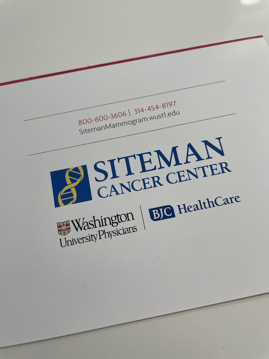 TaraRaeber's tweet photo. Thank YOU @SitemanCenter @washumedicine @BJC_HealthCare for a great experience. Dana is amazing and love this reminder. See you next year! https://t.co/BqzPUe9izv