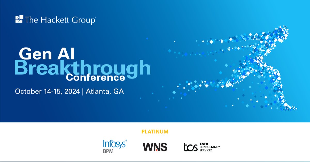 TheHackettGroup's tweet image. Excited to spotlight @Infosys BPM, @WNS, and @TCS as platinum sponsors of the 2024 North American Gen AI Breakthrough Conference! Thank you for supporting this innovative event. We look forward to celebrating its success! #GenAI #DigitalWorldClass #HackettConference