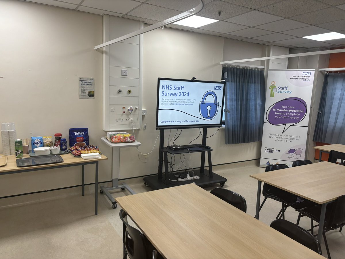 Come have a cuppa ☕️☕️☕️and complete your 2024 #StaffSurvey in the Survey Lounge in Mary Seacole! @NorthMidNHS <a href="/NM_Improvement/">NMUH Patient First Team</a> <a href="/WeAreNorthMid/">We Are North Mid OD</a>