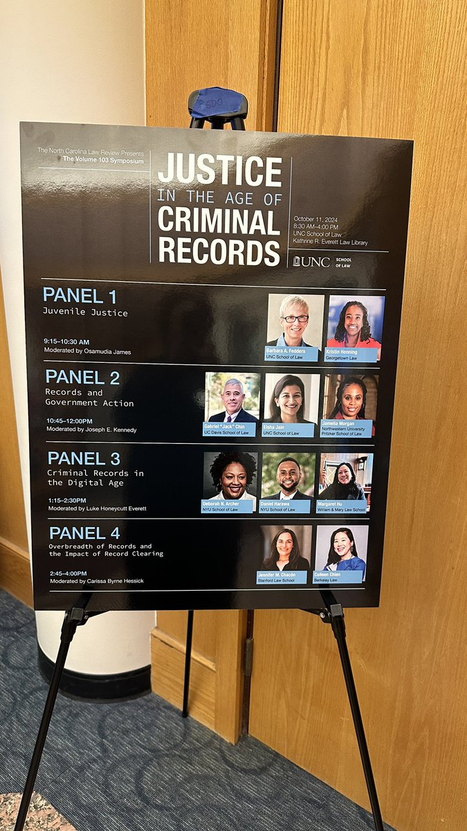 Deborah Archer (threads: DeborahNArcher) (@deborahnarcher) on Twitter photo I am excited to be with friends at UNC Law School for this important day-long exploration of the expanding reach and harms of criminal records. <a href="/ProfKrisHenning/">Kristin Henning</a> <a href="/JameliaNMorgan/">Jamelia Morgan</a> <a href="/DanielHarawa/">Daniel Harawa</a> <a href="/ProfOsamudiaJ/">Osamudia James</a> I am excited to be with friends at UNC Law School for this important day-long exploration of the expanding reach and harms of criminal records. <a href="/ProfKrisHenning/">Kristin Henning</a> <a href="/JameliaNMorgan/">Jamelia Morgan</a> <a href="/DanielHarawa/">Daniel Harawa</a> <a href="/ProfOsamudiaJ/">Osamudia James</a>