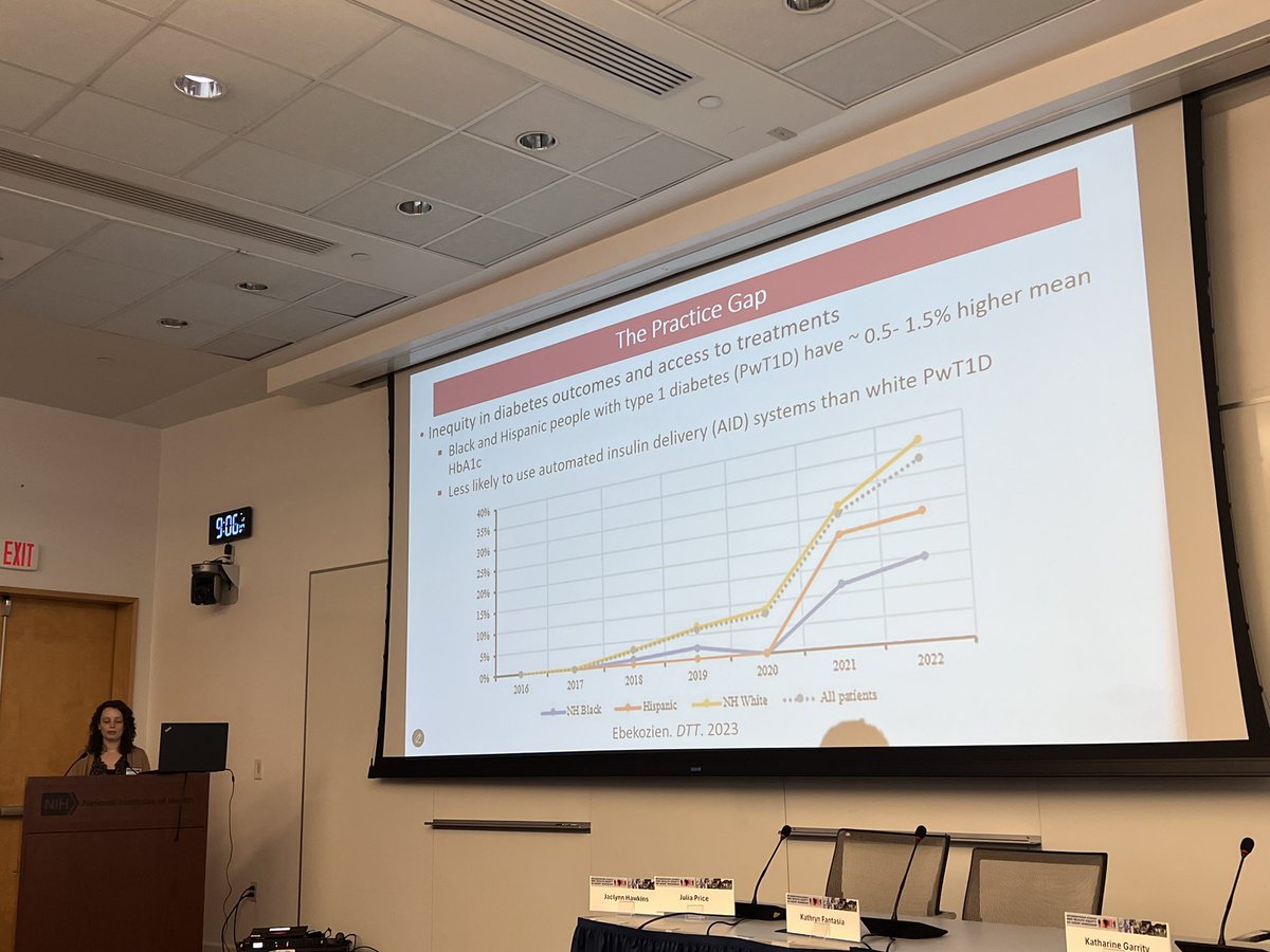 Dr Kathryn Fantasia presenting her groundbreaking work on racial equity in insulin pump use at the <a href="/NIDDKgov/">NIDDK</a> IS and health equity conference!