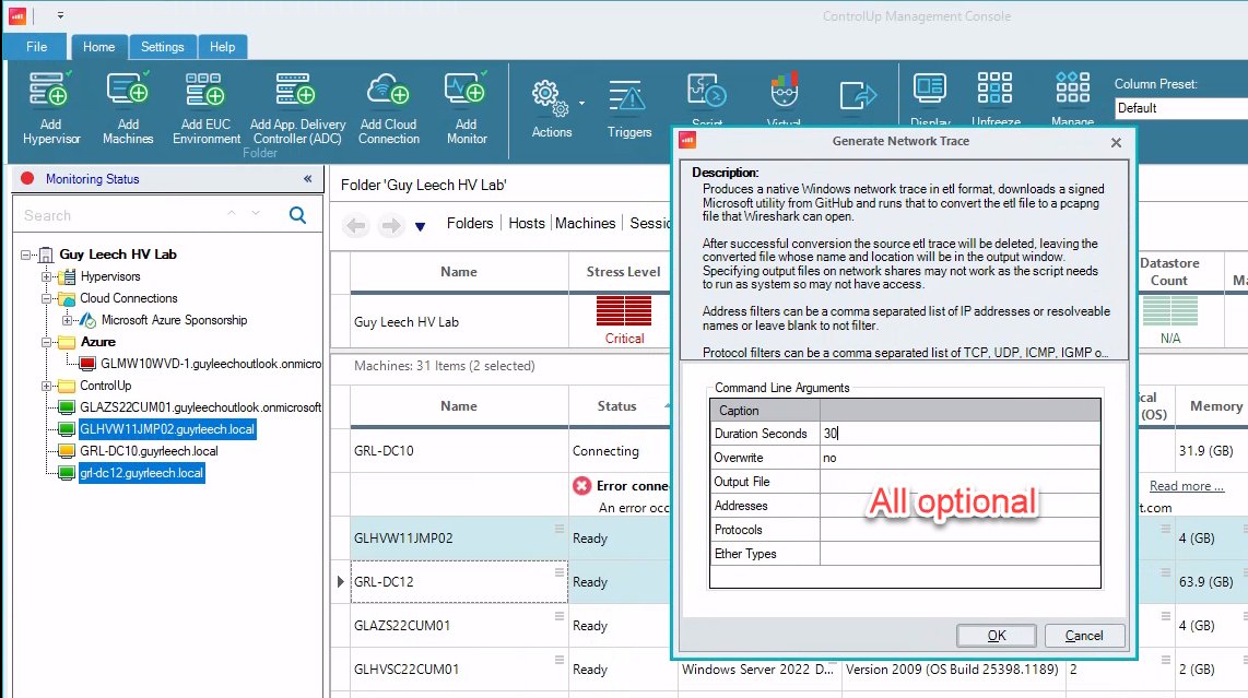 guyrleech's tweet photo. Beta of the script is now available in the @ControlUp #ControlUpCommunity Slack. As with all their scripts they can be run outside of CU too. Get a network trace without 3rd party tools & without needing any parameters!
https://t.co/9Yh2iTSLWs
Sign up for new members
https://t.co/qEv3CTJBOE