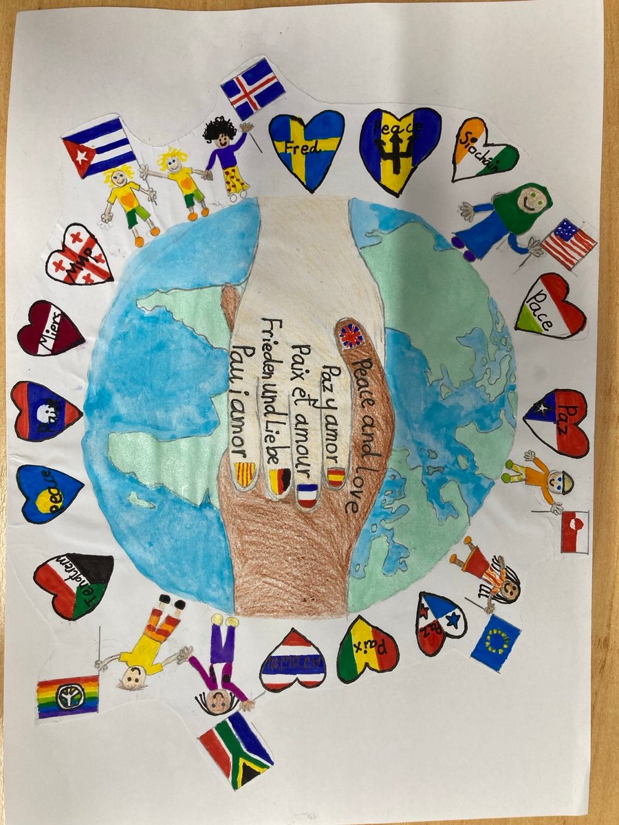 Kings_MFL's tweet photo. Here are the wonderful top three entries to our European Day of Languages poster competition - 'Languages for Peace'. Prizes are on their way!! @kingschester https://t.co/PIMruPUAVm