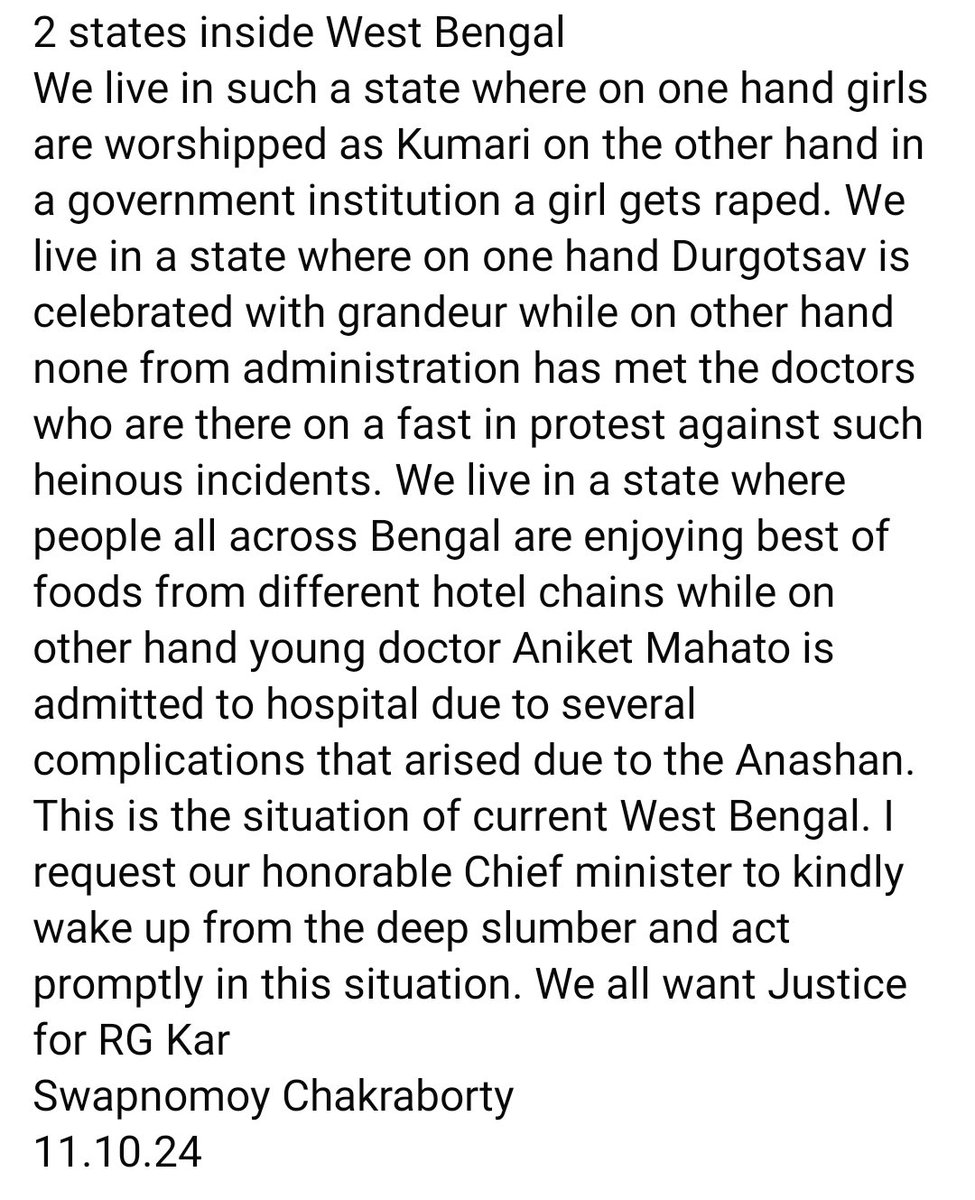 SwapnomoyChakr7's tweet photo. #JusticeforRG https://t.co/mNsuq5ofe5