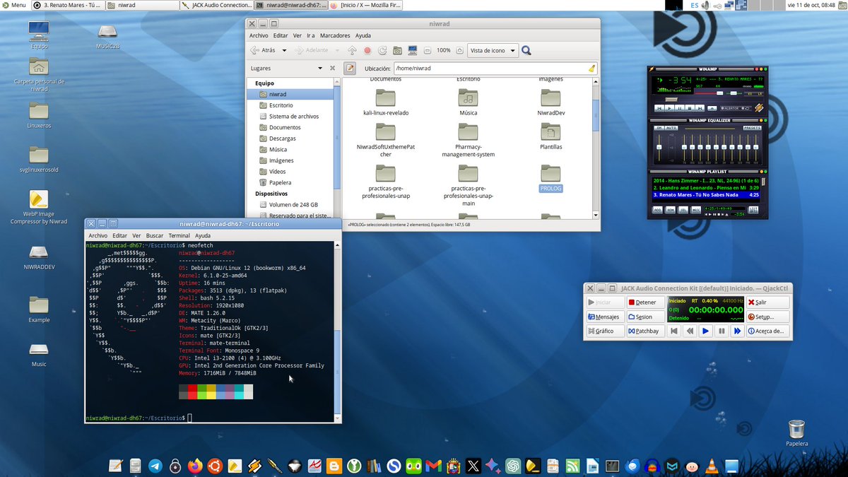 #viernesdeescritorio en Debian Mate :) ...