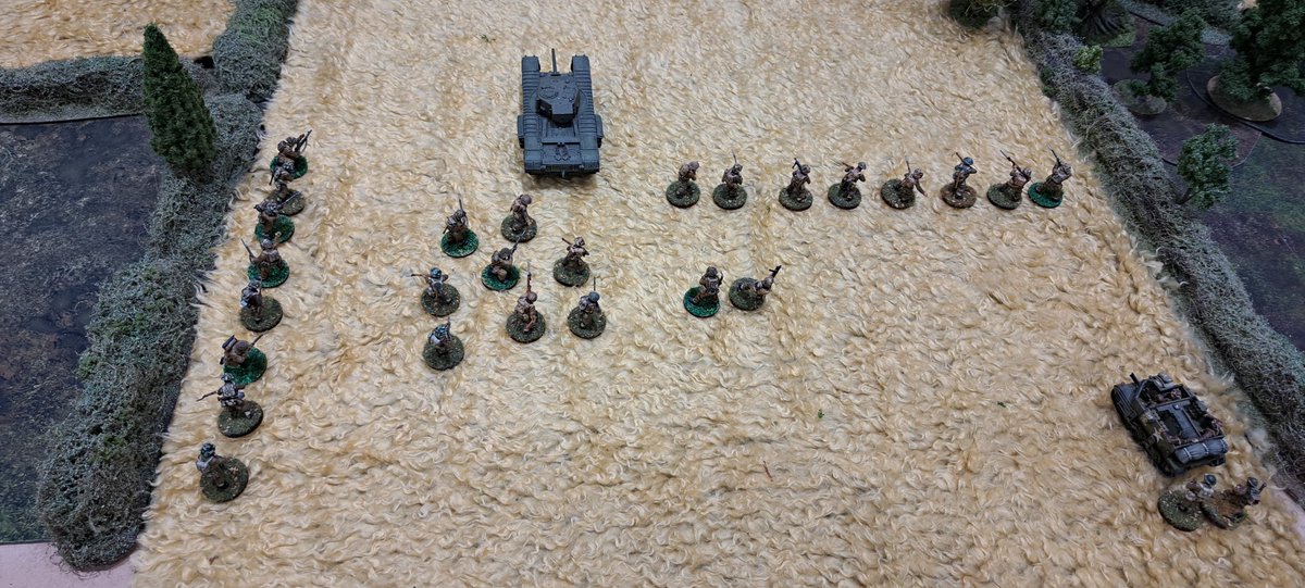 FieldcraftUK's tweet image. Last night&apos;s game Hill 122,I spent a few hours there in August to get a feel for it. 2 platoons of the the DCLI, each one supported by a Churchill of 7 RTR. Really enjoyed paying tribute to these fine units.
#spreadthelard #History #DCLI #WW2 #wargaming #normandy