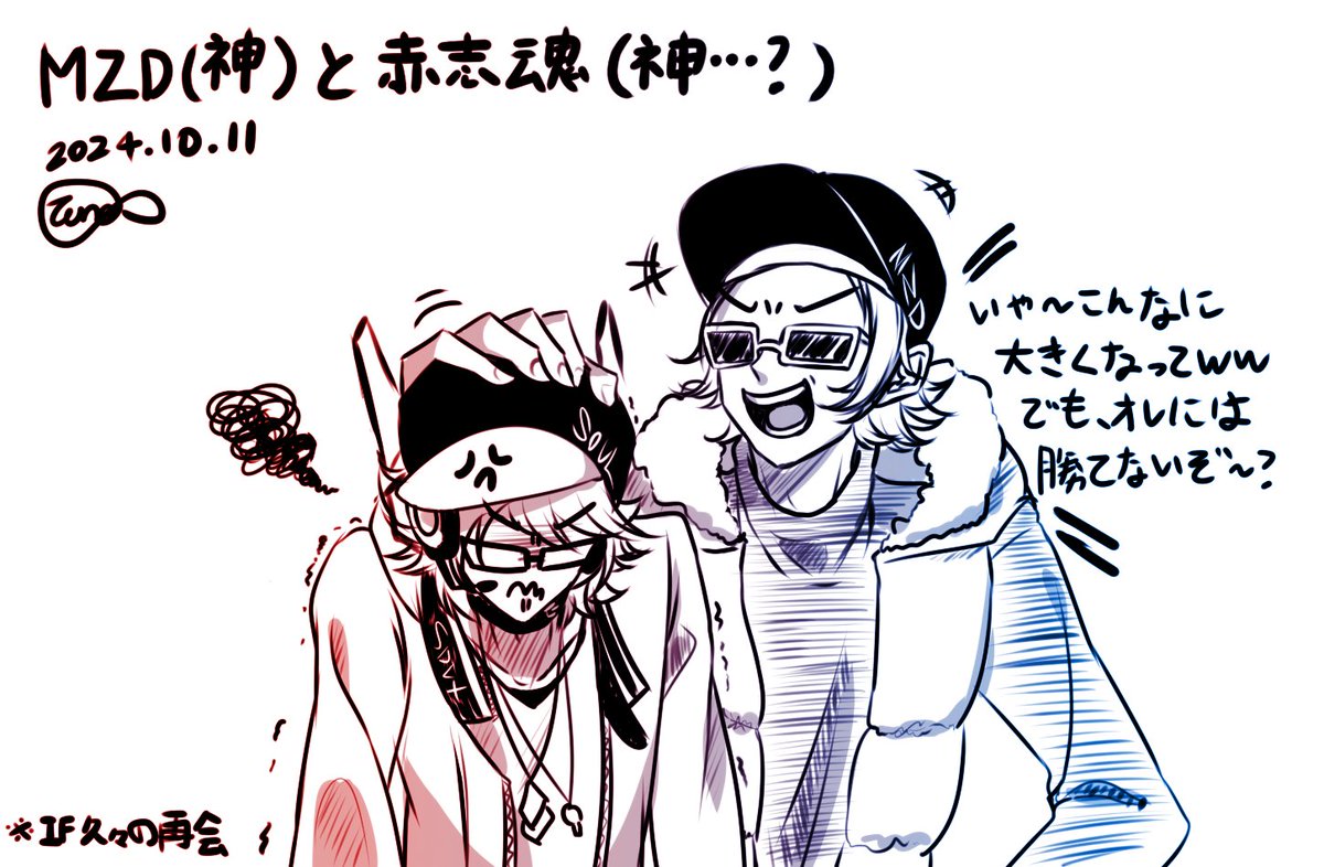 kkb05174's tweet image. MZDと赤志魂らくがき👍