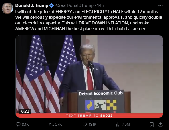 Ég er enginn stuðningsmaður en núna lítur út fyrir að þetta sé næsti Forseti USA.  Á meðan er Ísland að lögleiða að tappar séu fastir við flöskur.  
Sennilega björgum við heiminum.