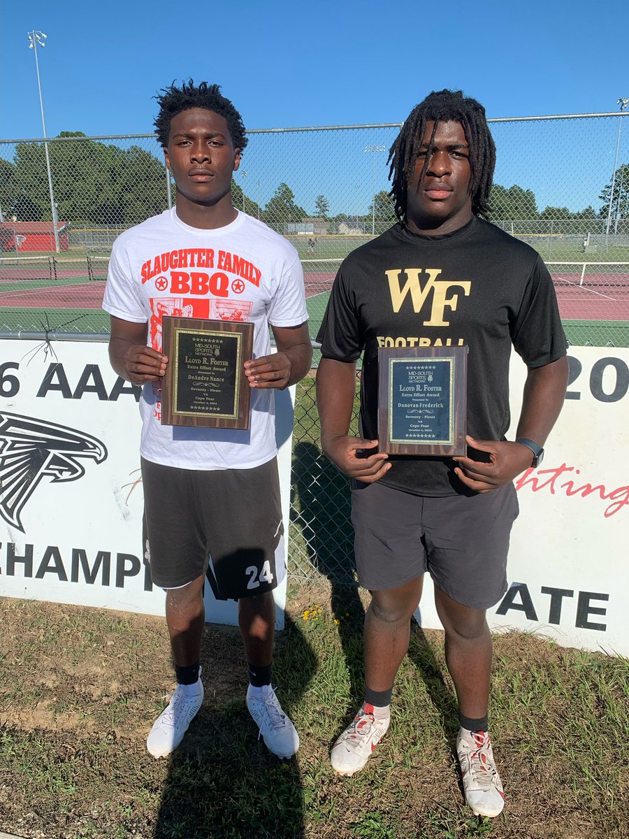 Mid-South Sports (@mid_southsports) on Twitter photo Mid-South Sports names 2 Lloyd Foster Extra Effort Award winners! QB Deandre Nance with 6 TDs (4 rushing, 2 passing) as the 71st Falcons beat the Cape Fear Colts 43-3! And LB/RB Donovan Frederick, racked up 12 tackles and ran for 80 yards and a TD. <a href="/thereal71sports/">Seventy-First High School Athletics</a> <a href="/71sthighccs/">Seventy-First High School</a> Mid-South Sports names 2 Lloyd Foster Extra Effort Award winners! QB Deandre Nance with 6 TDs (4 rushing, 2 passing) as the 71st Falcons beat the Cape Fear Colts 43-3! And LB/RB Donovan Frederick, racked up 12 tackles and ran for 80 yards and a TD. <a href="/thereal71sports/">Seventy-First High School Athletics</a> <a href="/71sthighccs/">Seventy-First High School</a>