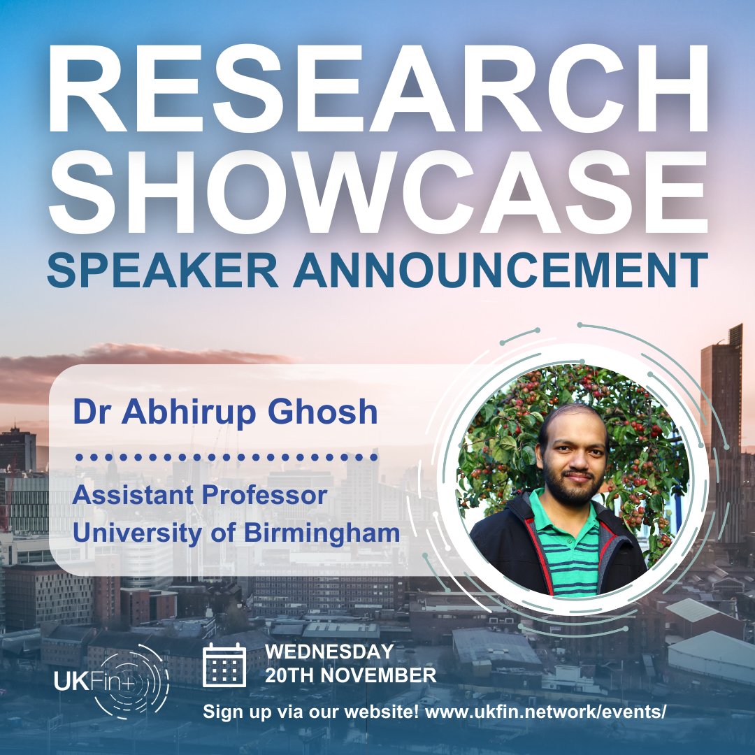 🎉 We’re delighted to present another speaker from our funded projects  featured in the Game-changing technology Spotlight: Dr Abhirup Ghosh! The event will be on 20.11.24 in Manchester. Sign up here: ukfin.network/ukfin-research…