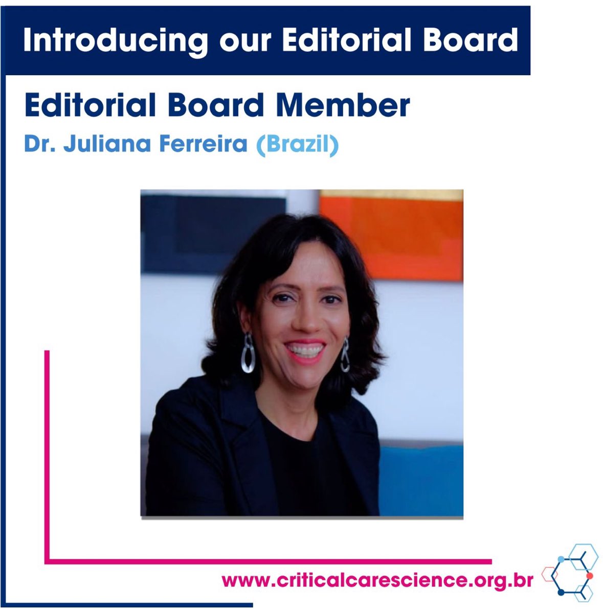 Critical Care Science (@critcarescience) on Twitter photo Introducing our Editorial Board
Juliana Ferreira MD, PhD is an Assoc Prof in Cardiopneumology at Univ. of São Paulo (USP).
She has a PhD in Pulmonology (USP/ <a href="/harvardmed/">Harvard Medical School</a>)
Her research interests include mechanical, global health & medical education.
#CriticalCareScience #CCS Introducing our Editorial Board
Juliana Ferreira MD, PhD is an Assoc Prof in Cardiopneumology at Univ. of São Paulo (USP).
She has a PhD in Pulmonology (USP/ <a href="/harvardmed/">Harvard Medical School</a>)
Her research interests include mechanical, global health & medical education.
#CriticalCareScience #CCS