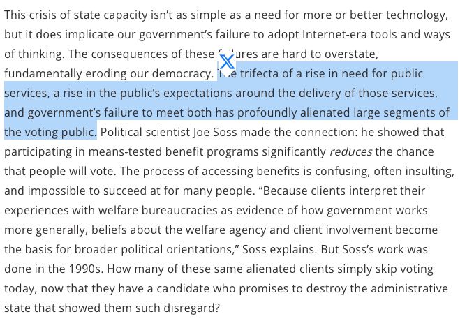 The government’s failure to adequately deliver public services has alienated a large segment of the voting public.