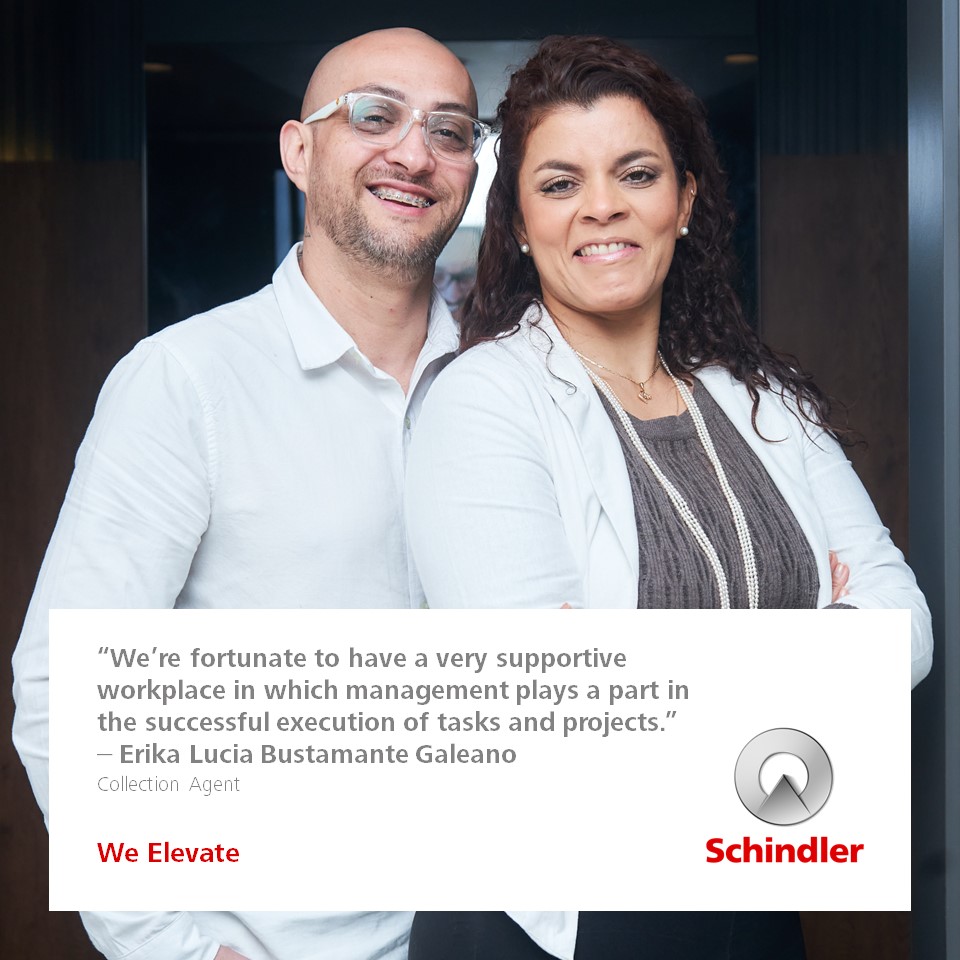 Erika joined husband Oscar at Schindler last year. She's inspired by the collaborative working atmosphere and supportive management. The married couple tell us more about their Schindler experience to date.
#FamilyMemberFriday #TeamSchindler #WeElevate #OurPeople