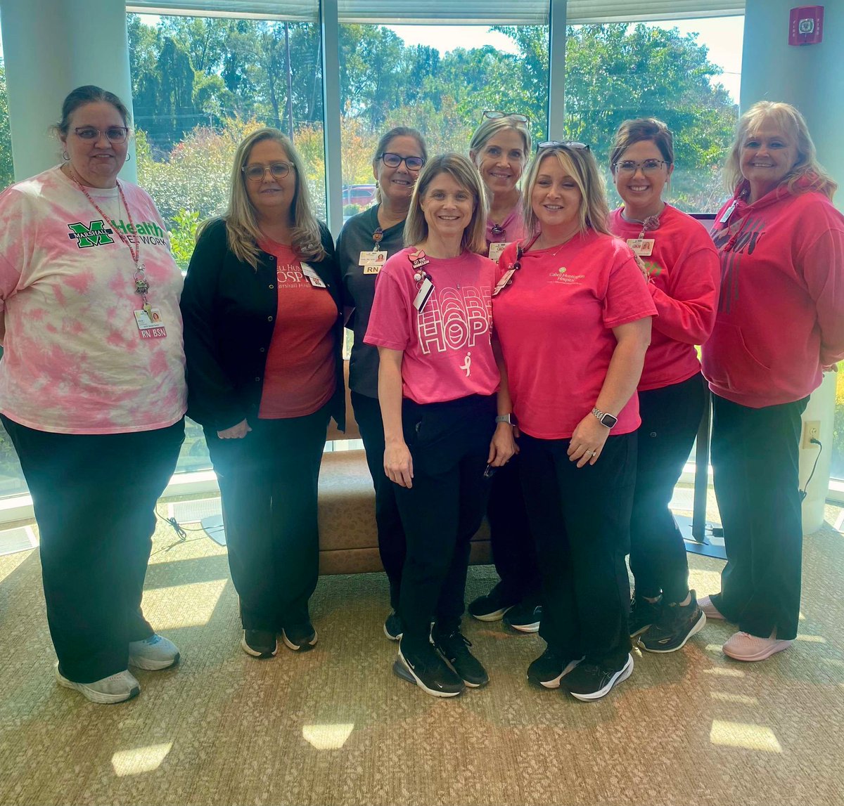 The Breast Health team at Edwards is pretty in pink in honor of #BreastCancerAwarenessMonth. They stand alongside every patient, providing comprehensive care &amp; support from diagnosis through treatment, helping patients navigate their #BreastCancer journey with compassion.