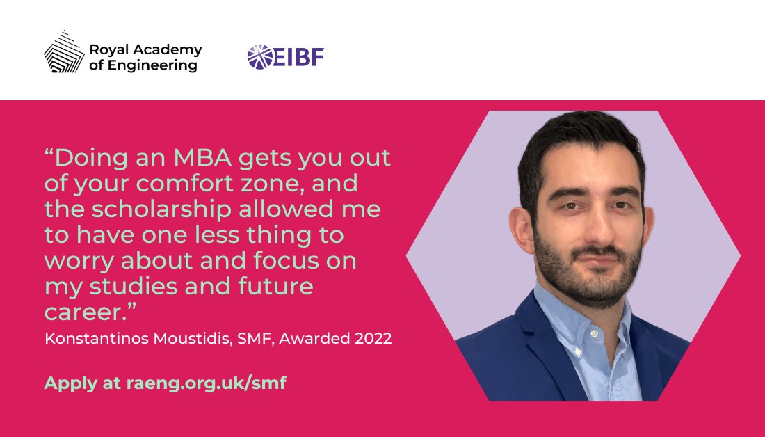 Are you an engineer who wants to get out of your comfort zone and try the world of business?

Offering £50,000 to complete a full-time MBA, the Sainsbury Management Fellowship could be for you. Apply now: raeng.org.uk/smf <a href="/EIBFcharity/">EIBF</a>