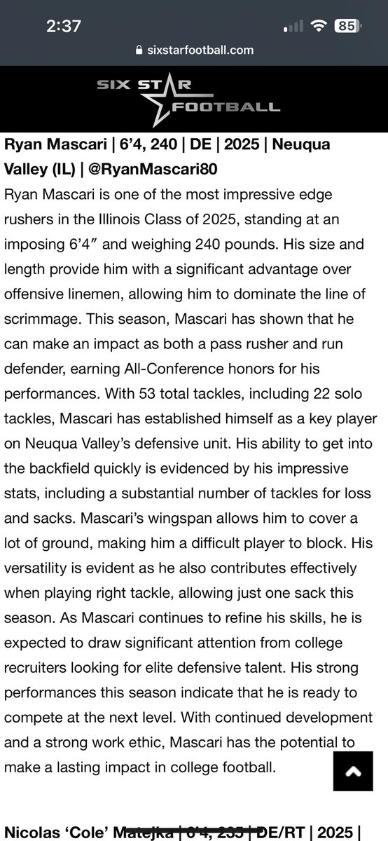 Thanks for the write up! <a href="/sixstarfootball/">Six Star Football | PLUS+</a> <a href="/underdogrush/">Underdog Training</a>