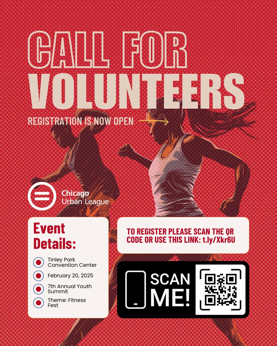 📣 We’re calling all volunteers! Be part of something great at the 7th Annual Youth Summit on February 20, 2025, at the Tinley Park Convention Center! 

Ready to join us? Register now by scanning the QR code or using this link: t.ly/Xkr6U