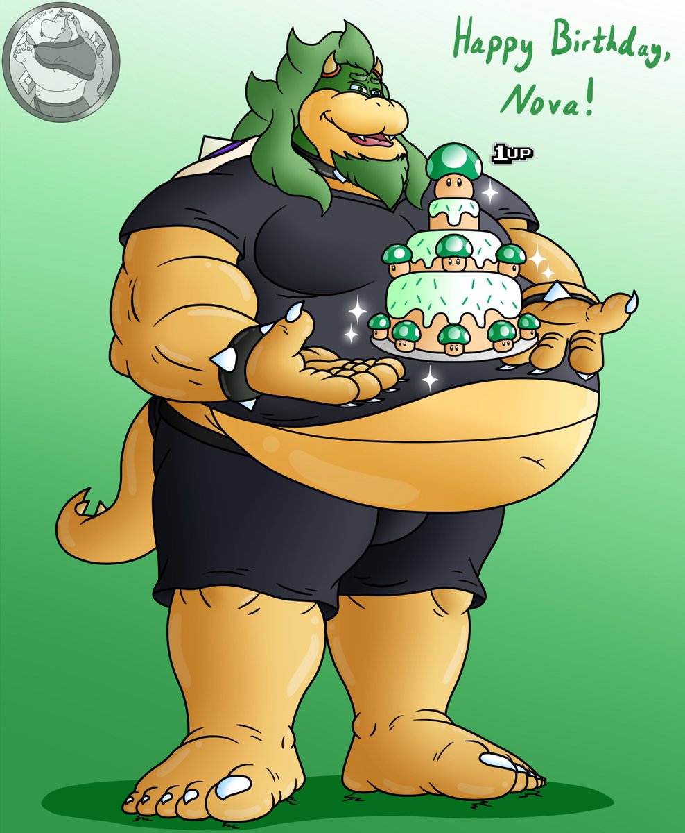 A full quality birthday pic I made for my lovely, green koopa friend, Nova. @koopaontheweb 
Happy Birthday, Nova! 🎂
This is also for being super kind to me and for being such a lovely friend. 🤍💚