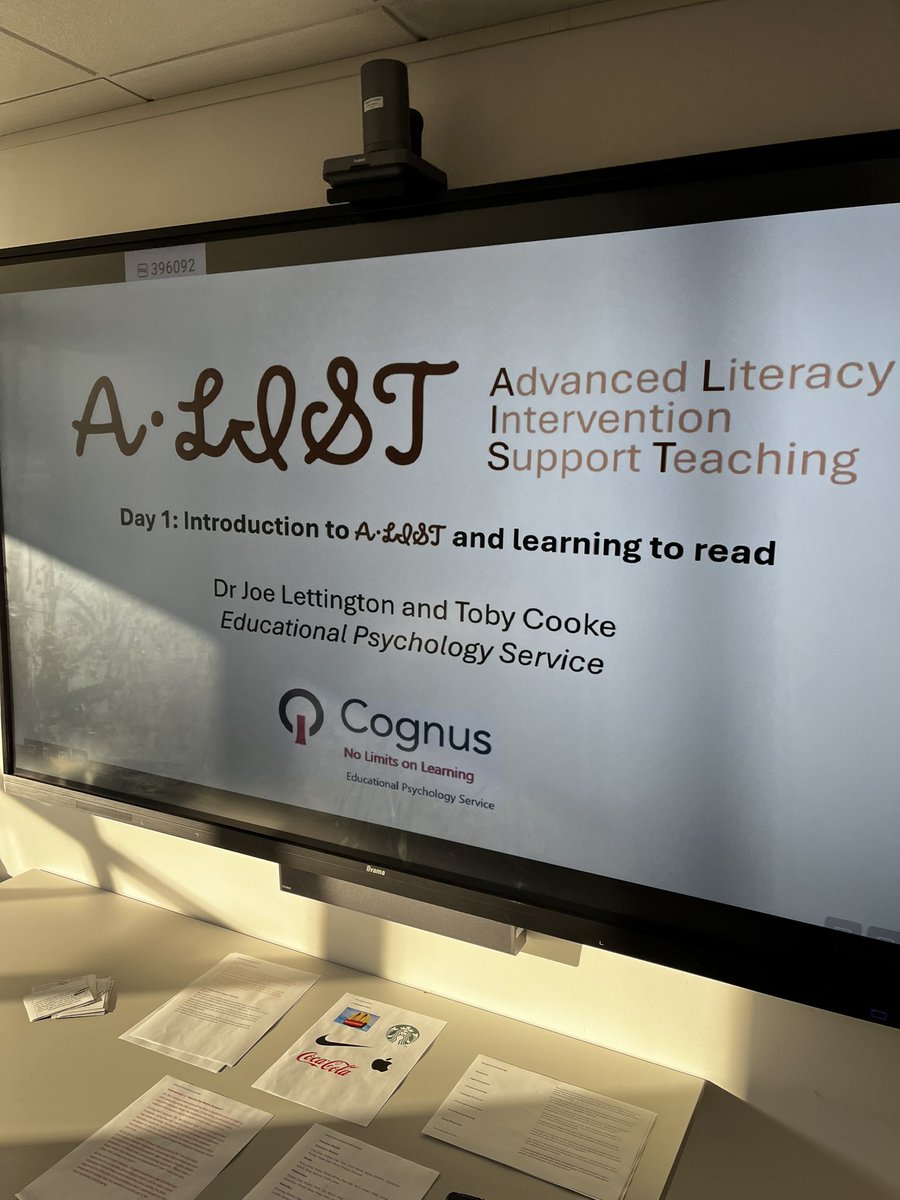 Today I launched the A•LIST programme which will provide school staff with the skills to support young people with literacy difficulties. Day 1 of 6 looked at reading theory, reading difficulties and what makes an effective intervention. <a href="/CognusLimited/">Cognus Limited ©</a> #twitterEPs