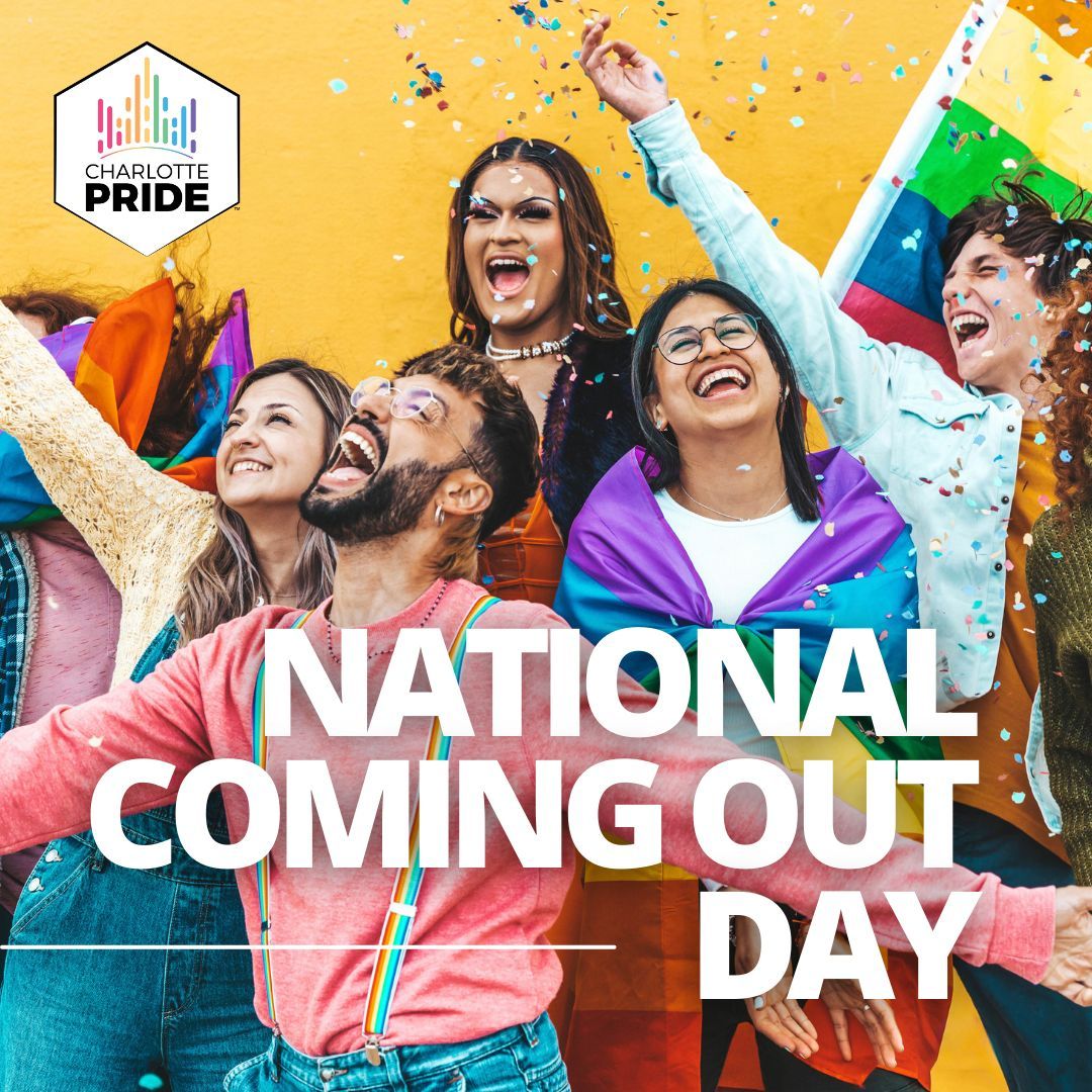 🌈✨ Happy National Coming Out Day! ✨🌈 

Whether you’re out, not out, or can’t come out, know that your journey is valid. 💖 You’re loved and supported exactly as you are!  🏳️‍🌈 

#NationalComingOutDay #ComingOut #CLTPride #LGBTQIA