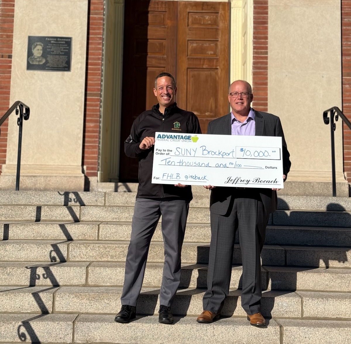 SUNY Brockport Alumni Association (@brockportalumni) on Twitter photo We 💚 our partners!
Thank you to <a href="/RocAdvantageFCU/">Advantage Federal Credit Union</a> & the Federal Home Loan Bank for their donation of $10,000 to the Brockport Foundation.
We're incredibly grateful to partners like these that help ensure #excellence is within reach for our students. We 💚 our partners!
Thank you to <a href="/RocAdvantageFCU/">Advantage Federal Credit Union</a> & the Federal Home Loan Bank for their donation of $10,000 to the Brockport Foundation.
We're incredibly grateful to partners like these that help ensure #excellence is within reach for our students.