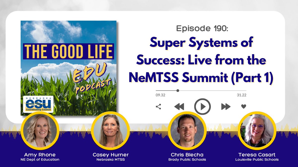 ESUCC (@esucc) on Twitter photo 🚀New Episode! #TheGoodLifeEDU was LIVE at the <a href="/NeMTSS/">Nebraska Multi-tiered System of Support</a> Summit recording the energy, great ideas, and super systems of success shared at this year's event - and we are sharing it all with YOU!
⬇️Where to Listen⬇️
👂Apple bit.ly/TheGoodLifeEDU
👂Spotify bit.ly/thegoodlifeedu 🚀New Episode! #TheGoodLifeEDU was LIVE at the <a href="/NeMTSS/">Nebraska Multi-tiered System of Support</a> Summit recording the energy, great ideas, and super systems of success shared at this year's event - and we are sharing it all with YOU!
⬇️Where to Listen⬇️
👂Apple bit.ly/TheGoodLifeEDU
👂Spotify bit.ly/thegoodlifeedu