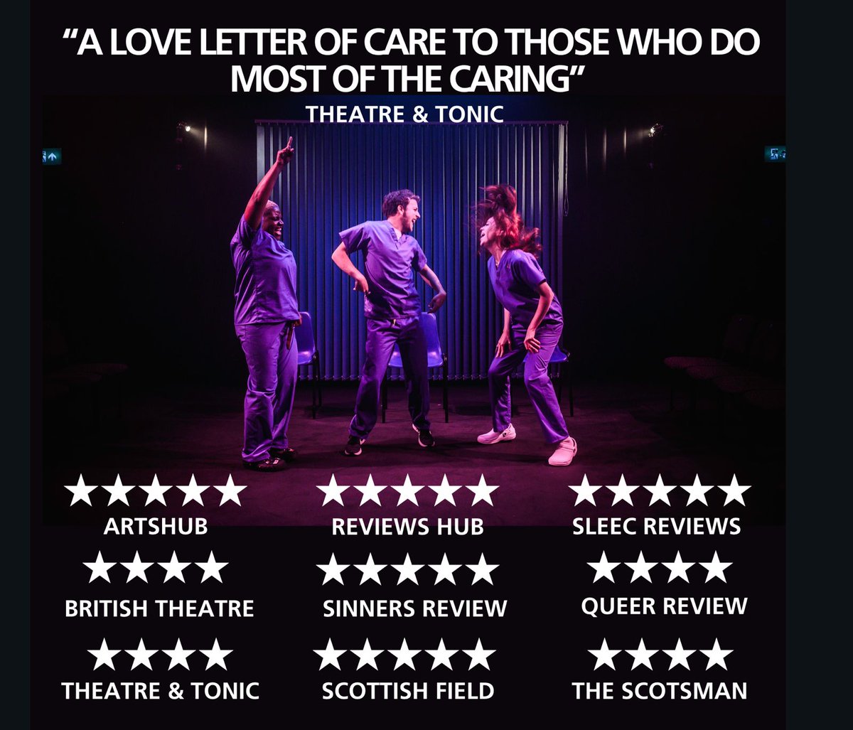 The reviews from press night are coming in, and they're all pretty stunning 🤩

You only have 3 chances left to catch ⭐️⭐️⭐️⭐️⭐️ show Tending in London!! Snatch up tickets now

And if you use code NHS12 you can get a discount to the matinee show on Saturday 💙💙💙