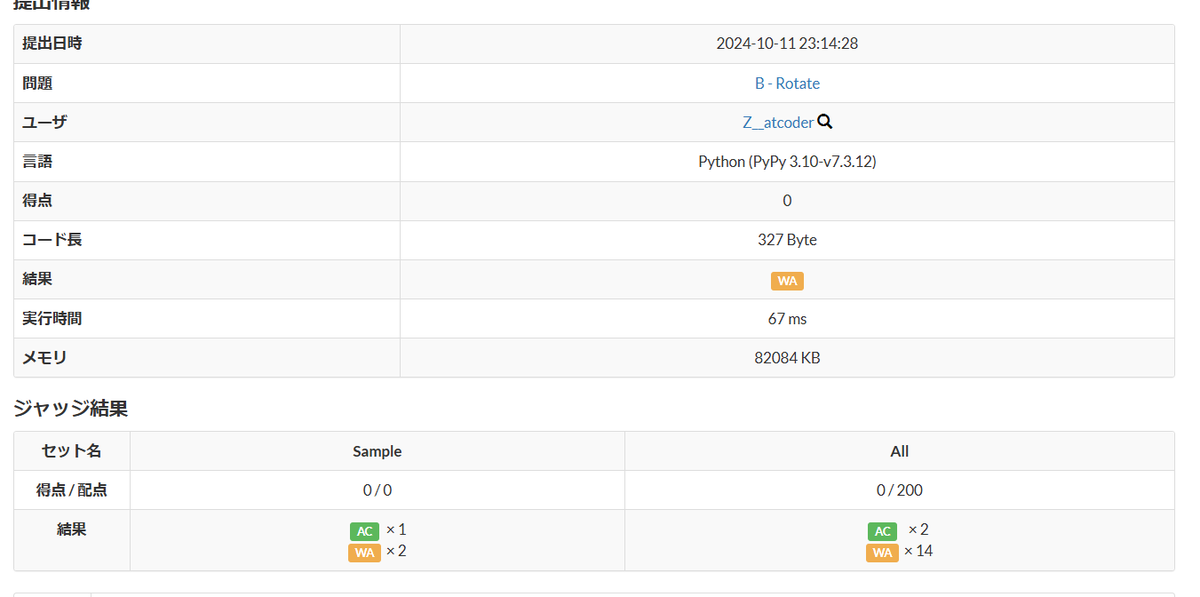 Z__actuary's tweet image. Z__atcoder took 1st place in もすーんバチャ #685! kenkoooo.com/atcoder/#/cont… #AtCoderProblems 
右回転と勘違いして5分以上溶かした上に最後普通にミスったの最悪すぎる