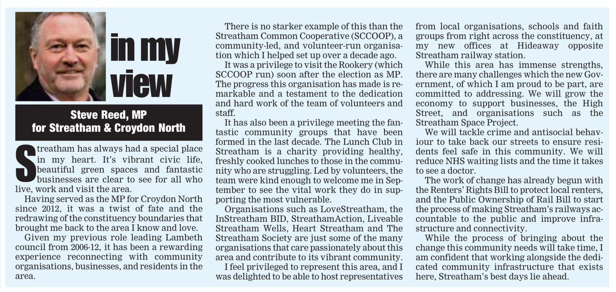 “Streatham’s best days lie ahead”

My piece in today’s South London Press✍🏼👇🏼
