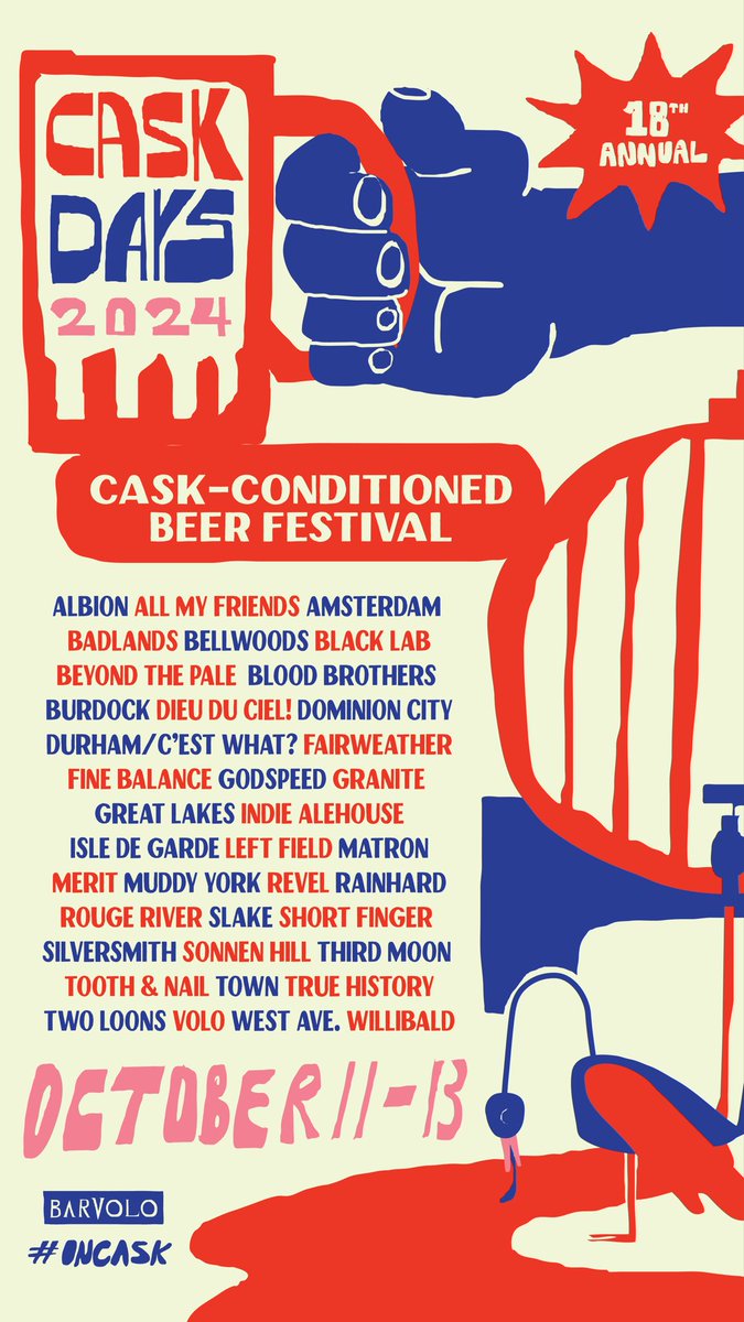 Cask Days starts today at @bar_volo &amp; the list of brewers is incredible. We’re  proud to supply 2 casks, a collab &amp; a golden ale our pulled from the 1st batch brewed at our own brewery. C’mon out!!!