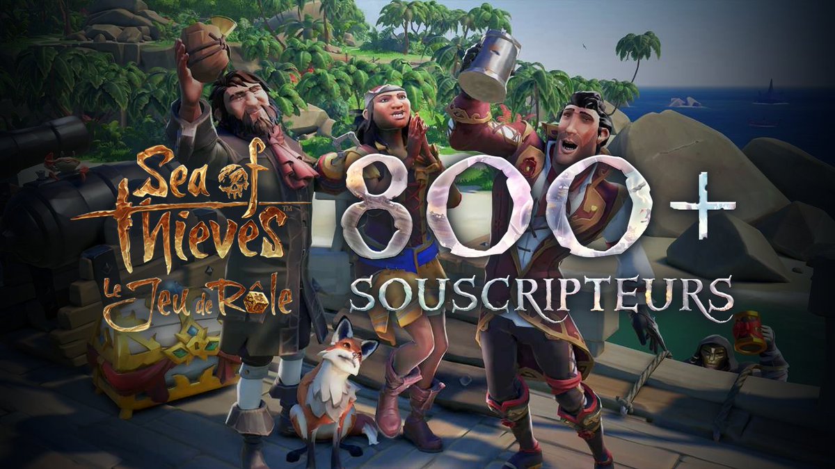 𝑨𝒉𝒆𝒎
Vous l'avez fait. Vous avez coulé le PALIER 6. L'émotion est immense. Et vous êtes... 800 souscripteurs à avoir rejoint ce projet d'édition un peu fou, de JDR Sea of Thieves. Alors, 800 fois Merci.

🔥 fr.ulule.com/sea-of-thieves